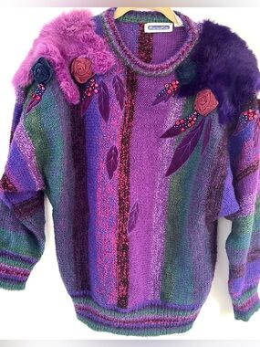 Mariea Kim vintage Wool Blend Knit Sweater